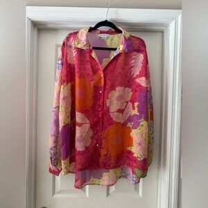 Never Fully Dressed Sheer Button-front Shirt